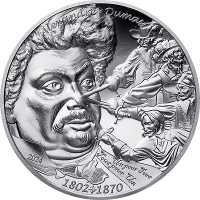 Alexandre Dumas - 1 Oz - ezüst gyűjtői érme