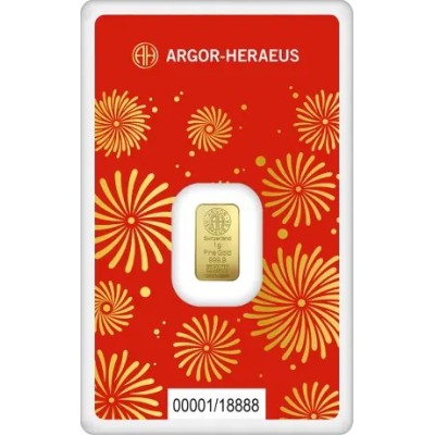 Argor Heraeus 1g - A kígyó éve (2025) - befektetési aranylap