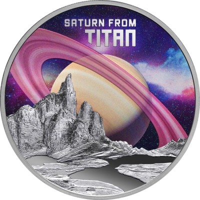 Szaturnusz a Titánról - 1 Oz - ezüst gyűjtői érme