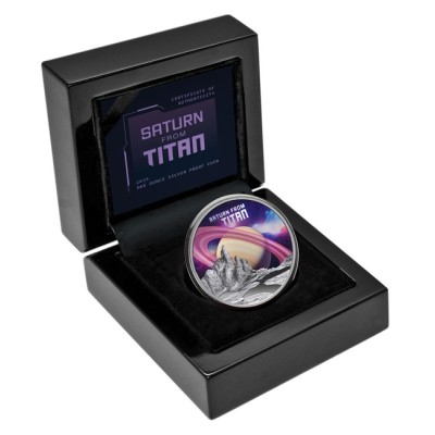 Szaturnusz a Titánról - 1 Oz - ezüst gyűjtői érme
