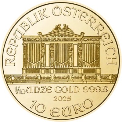 Bécsi Filharmonikusok (2025) - 1/10 Oz - arany befektetési érme