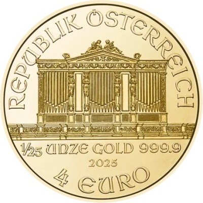 Bécsi Filharmonikusok (2025) - 1/25 Oz - arany befektetési érme