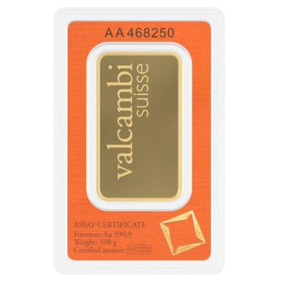 Valcambi 100g - befektetési aranylap
