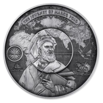 Marco Polo - 5 Oz - ezüst puzzle aranyozott gyűjtői érme