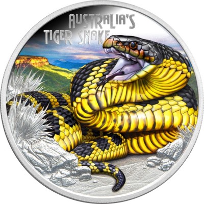 Ausztrál tigriskígyó - 1 Oz ezüst PROOF gyűjtői érme