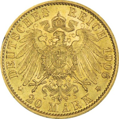 Német Birodalom 20 márka - 7,96 g - arany befektetési érme