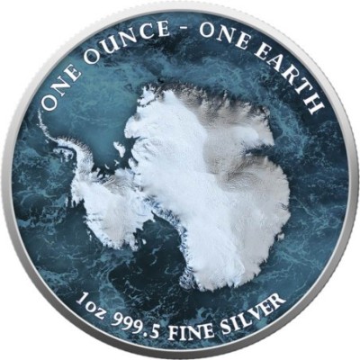 Föld - 1 Oz - Antarktisz - ezüst gyűjtői érme