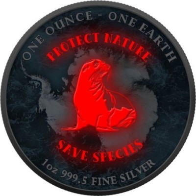 Föld - 1 Oz - Antarktisz - ezüst gyűjtői érme