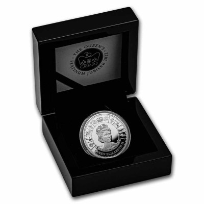 II. Erzsébet királynő - Platina jubileum - 1 Oz - ezüst gyűjtői érme