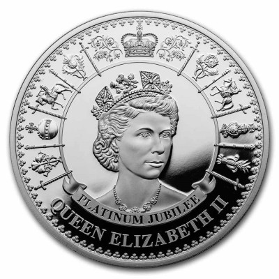 II. Erzsébet királynő - Platina jubileum - 1 Oz - ezüst...