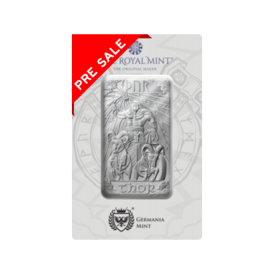 Norvég istenek - Thor - 1 Oz - ezüst befektetési rúd (szállítás 1.7.2025)
