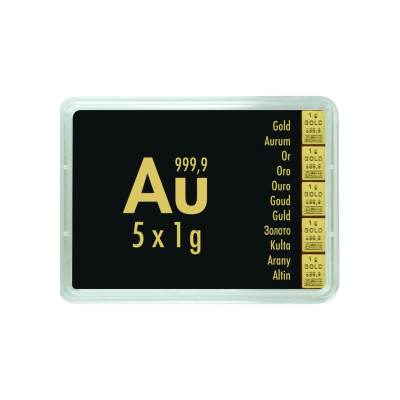 Arany Combibarren Valcambi 5x1 g - befektetési aranytábla