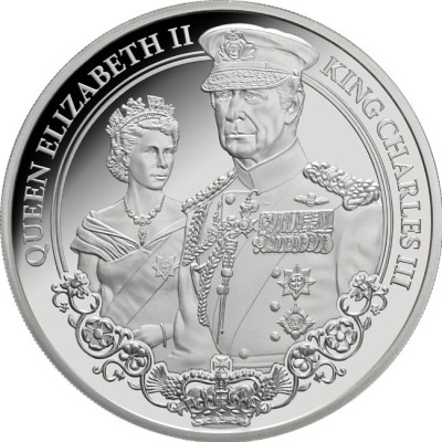III. Károly király és II. Erzsébet királynő - 1 Oz - ezüst érme (szállítás 20.7.2025)