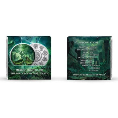 Mexikó Libertad - A természet erői - Föld - 1 Oz - ezüst gyűjtői érme