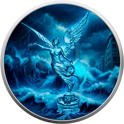 Mexikó Libertad - A természet erői - Víz - 1 Oz - ezüst gyűjtői érme