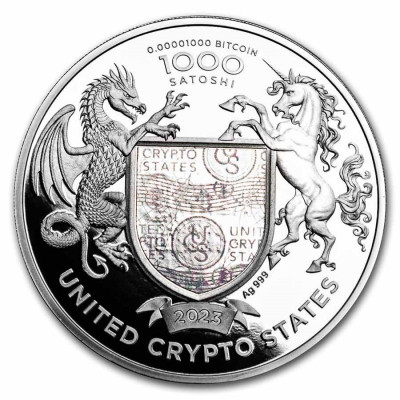 Liberty United Crypto States (2023) - 1 Oz ezüst érme gyűjtői kivitelben