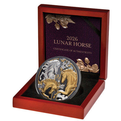 Háromszoros holdi ló (2026) -5 Oz ezüst proof gyűjtői érme