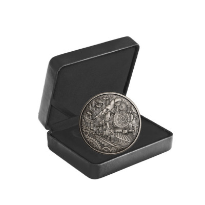Gőzmozdony - 3 Oz - ezüst gyűjtői érme