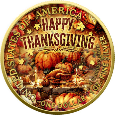 American Eagle, Happy Thanksgiving Day - 1 Oz - ezüst gyűjtői érme
