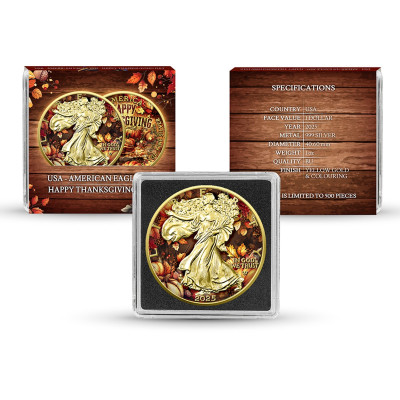 American Eagle, Happy Thanksgiving Day - 1 Oz - ezüst gyűjtői érme
