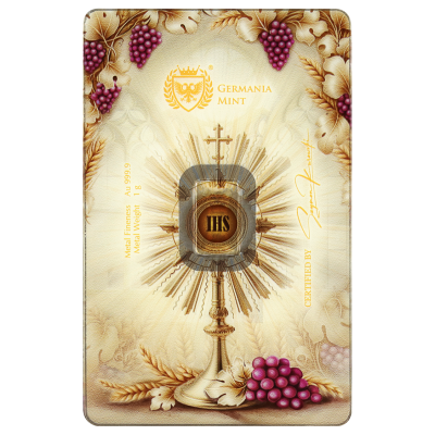 Germania Mint - 1g "Első szentáldozás" II. - befektetési aranyrúd