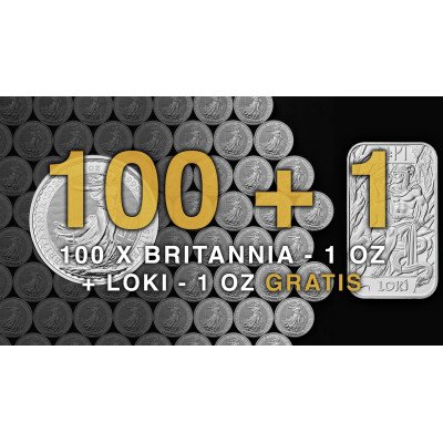 100+1 - 100 Britannia (2026) - 1 Oz - ezüst befektetési...