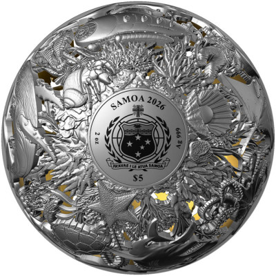 Tenger és felszín - 2 Oz - ezüst gyűjtői érme