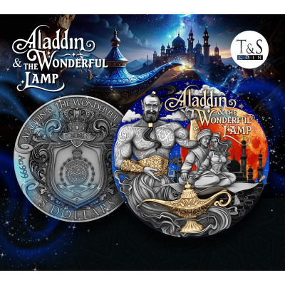Aladdin és a varázslámpa - 2 Oz - ezüst gyűjtői érme
