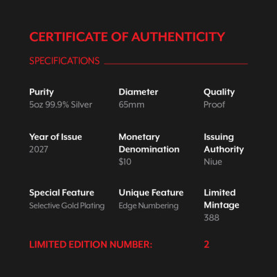 Lunar Goat (2027) – 5 uncia – ezüst proof gyűjtői érme