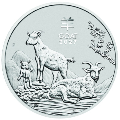 Lunar Kecske (2027) – 2 Oz – ezüst befektetési érme