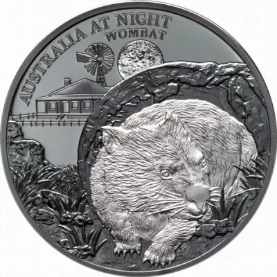 Wombat (2021) – 1 uncia – ezüst, fekete proof gyűjtői érme